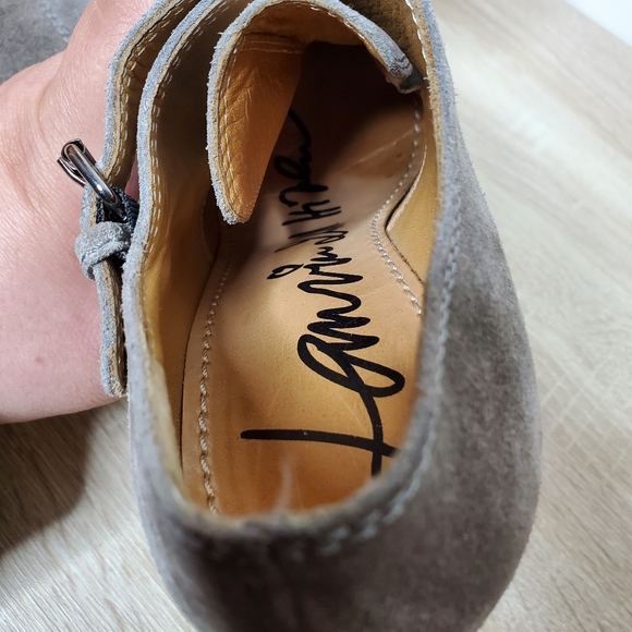 Lanvin Gray Suede Buckle Ankle Bootie, Size 35.5 - Picture 11 of 13